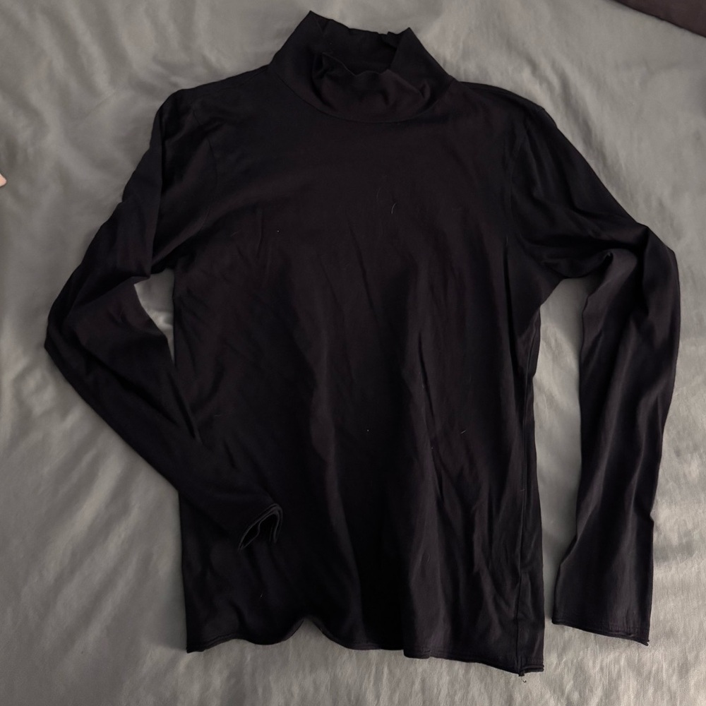 Anthropologie Black Mockneck Top